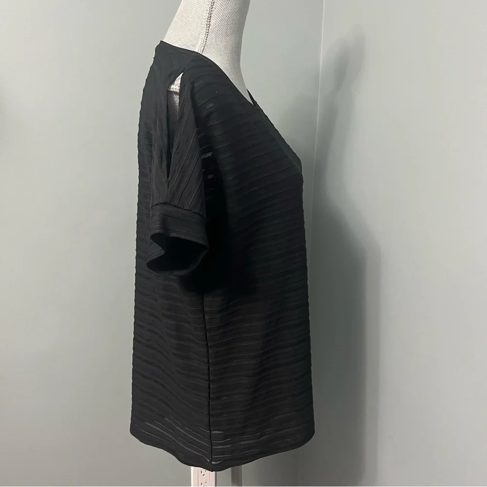 MICHAEL MICHAEL KORS cold shoulder black blouse size medium shirt - Picture 10 of 12